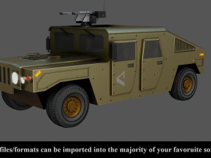 military vehicle - low poly - pbr - game ready 3D Model