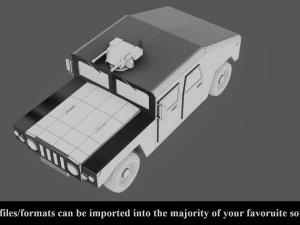 military vehicle - low poly - pbr - game ready 3D Model