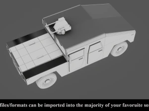 military vehicle - low poly - pbr - game ready 3D Model