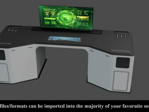 sci-fi lab table - low poly - pbr - game ready 3D Model