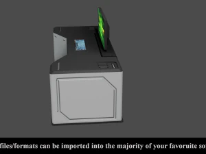 sci-fi lab table - low poly - pbr - game ready 3D Model