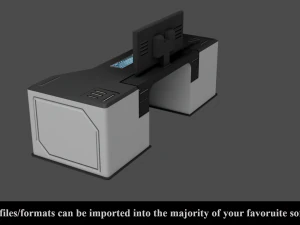 sci-fi lab table - low poly - pbr - game ready 3D Model
