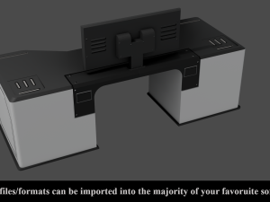 sci-fi lab table - low poly - pbr - game ready 3D 模型