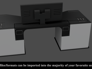 sci-fi lab table - low poly - pbr - game ready 3D 模型