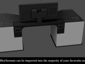 sci-fi lab table - low poly - pbr - game ready 3D Model