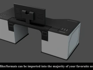 sci-fi lab table - low poly - pbr - game ready 3D Model
