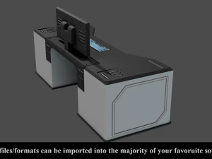 sci-fi lab table - low poly - pbr - game ready 3D Model