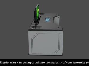sci-fi lab table - low poly - pbr - game ready 3D Model