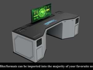 sci-fi lab table - low poly - pbr - game ready 3D 模型