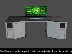 sci-fi lab table - low poly - pbr - game ready 3D Model