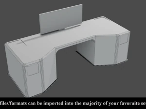 sci-fi lab table - low poly - pbr - game ready 3D Model