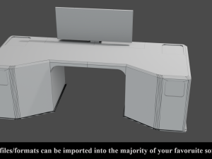 sci-fi lab table - low poly - pbr - game ready 3D 模型