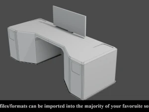 sci-fi lab table - low poly - pbr - game ready 3D Model