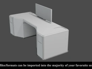 sci-fi lab table - low poly - pbr - game ready 3D Model