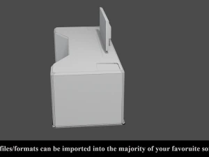 sci-fi lab table - low poly - pbr - game ready 3D Model