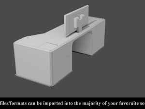 sci-fi lab table - low poly - pbr - game ready 3D 模型
