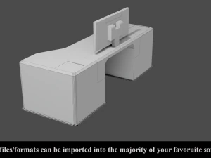 sci-fi lab table - low poly - pbr - game ready 3D Model
