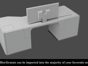 sci-fi lab table - low poly - pbr - game ready 3D 模型