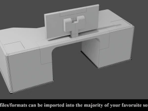 sci-fi lab table - low poly - pbr - game ready 3D Model