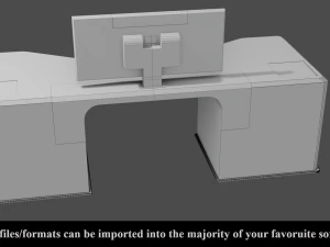 sci-fi lab table - low poly - pbr - game ready 3D Model