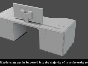 sci-fi lab table - low poly - pbr - game ready 3D Model