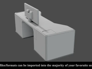 sci-fi lab table - low poly - pbr - game ready 3D Model