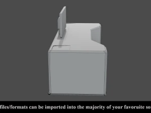sci-fi lab table - low poly - pbr - game ready 3D Model