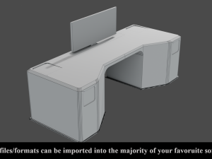 sci-fi lab table - low poly - pbr - game ready 3D 模型