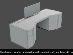 sci-fi lab table - low poly - pbr - game ready 3D Model