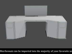 sci-fi lab table - low poly - pbr - game ready 3D 模型