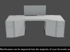sci-fi lab table - low poly - pbr - game ready 3D Model
