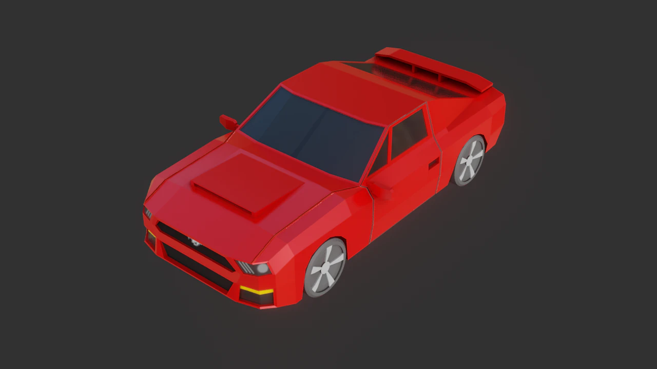 low poly car - pbr -game ready 3D Model .c4d .max .obj .3ds .fbx .stl .blend 