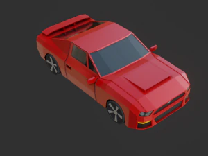 low poly car - pbr -game ready 3D Model