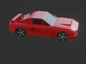 low poly car - pbr -game ready 3D Model