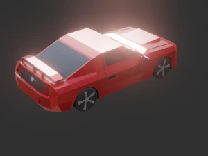 low poly car - pbr -game ready 3D Model