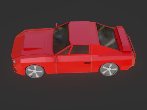 low poly car - pbr -game ready 3D Model