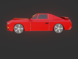 low poly car - pbr -game ready 3D Model