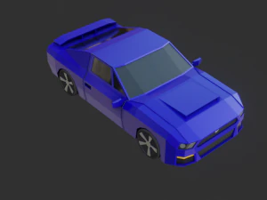 low poly car - pbr -game ready 3D Model