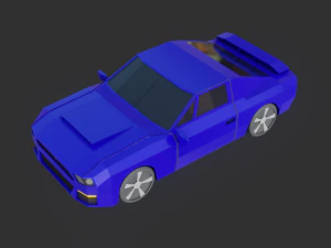 low poly car - pbr -game ready 3D Model