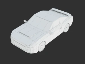low poly car - pbr -game ready 3D Model