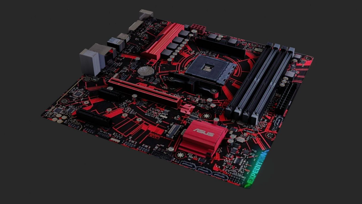 mother board - low poly - game ready 3D Model .c4d .max .obj .3ds .fbx .stl .blend 