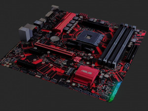 mother board - low poly - game ready 3Dモデル