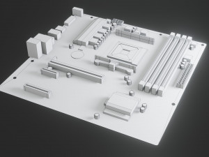 mother board - low poly - game ready 3Dモデル