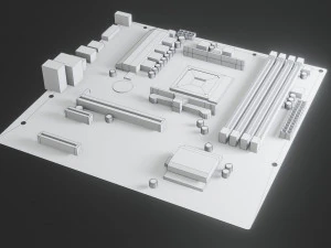 mother board - low poly - game ready 3D Model