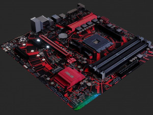 mother board - low poly - game ready 3Dモデル