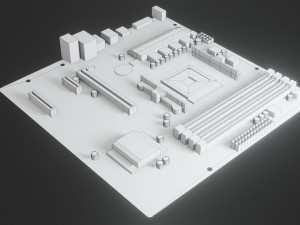 mother board - low poly - game ready 3Dモデル