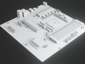 mother board - low poly - game ready 3D Model