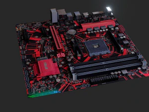 mother board - low poly - game ready 3D Model