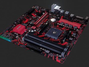 mother board - low poly - game ready 3Dモデル
