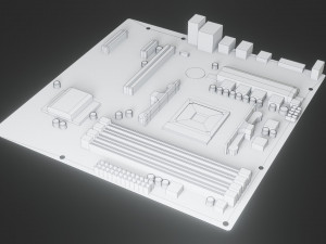 mother board - low poly - game ready 3Dモデル